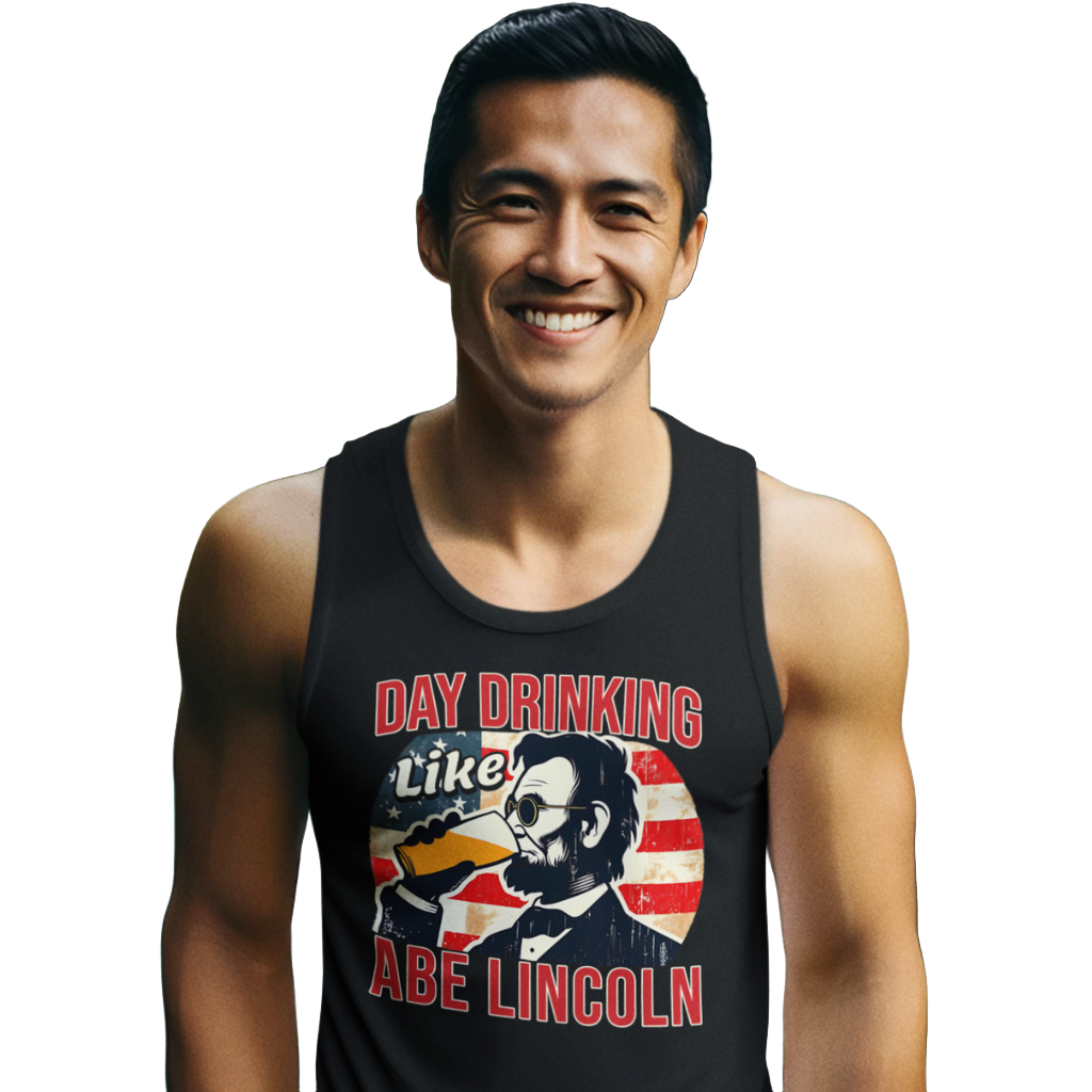 Show your patriotism in style with our Day Drinking Like Abe Lincoln 4th of July tank top. Perfect for BBQs and summer parties with a comfy and iconic design.