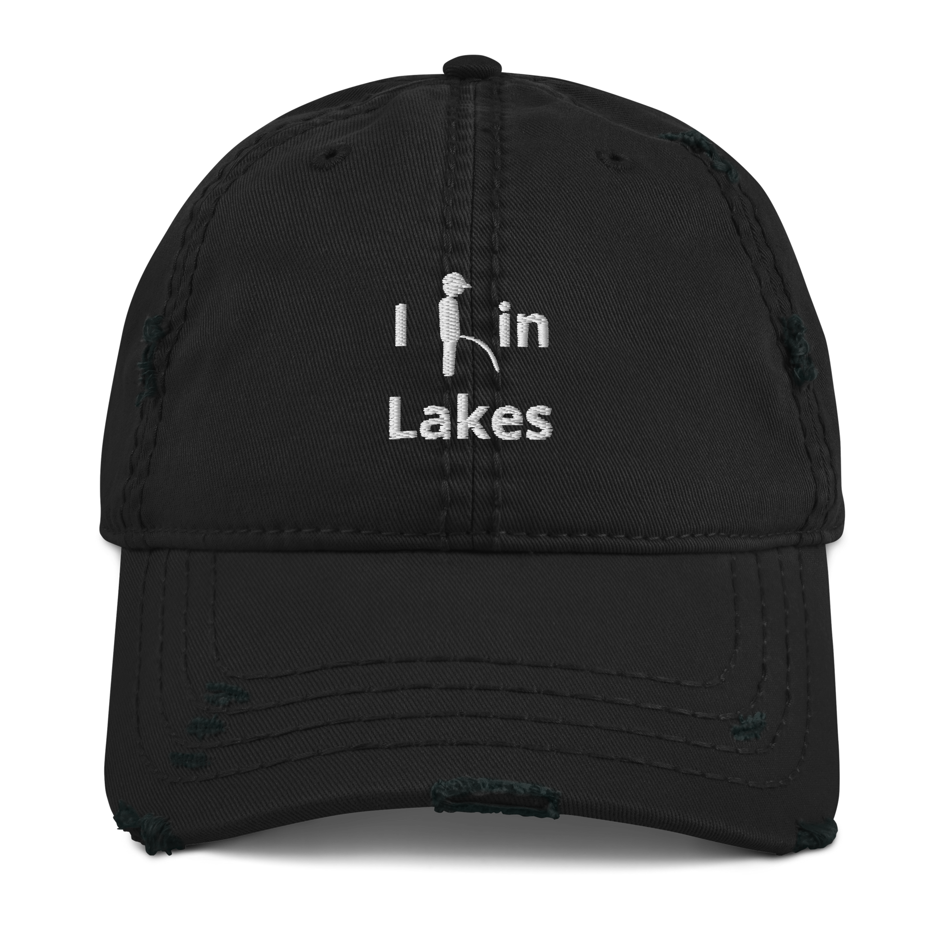 I Pee In Lakes Distressed Dad Hat