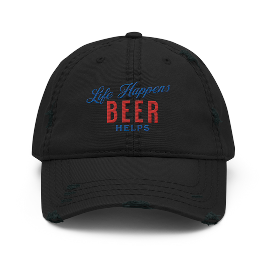 Life Happens Beer Helps Dad Hat - Perfect for Casual Outfits BEER,HAT,MENS,New,UNISEX,WOMENS