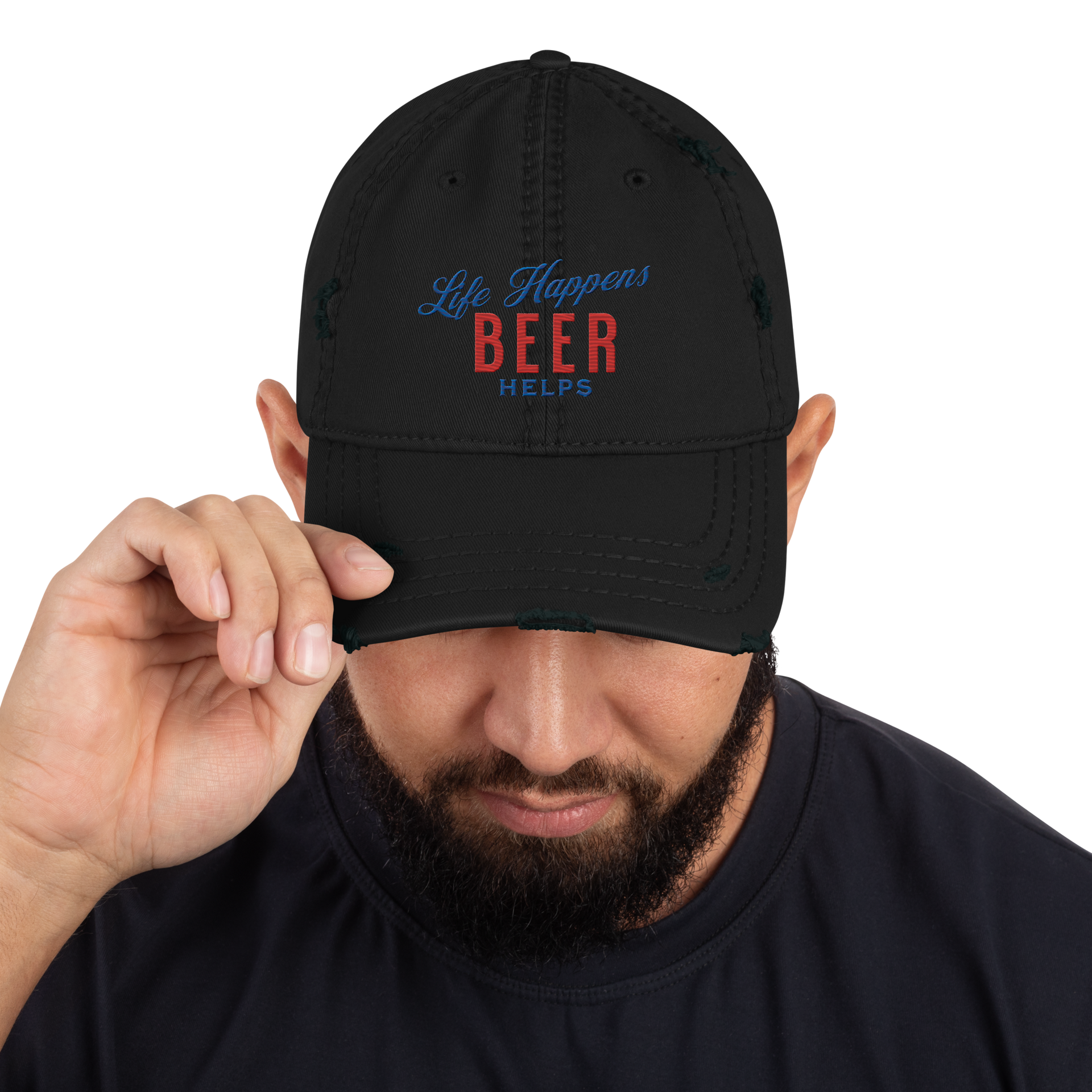 Life Happens Beer Helps Dad Hat - Perfect for Casual Outfits BEER,HAT,MENS,New,UNISEX,WOMENS