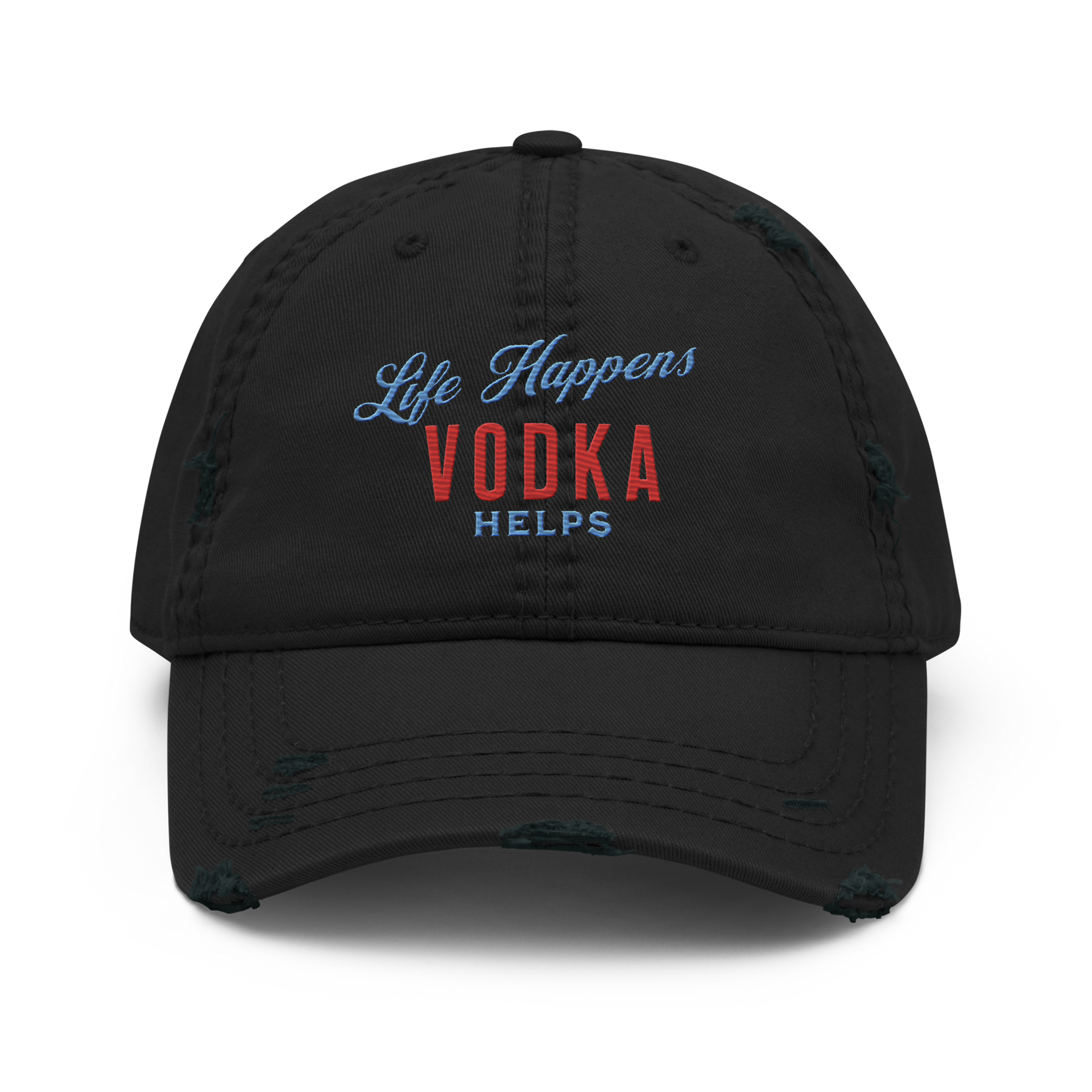 Life Happens Vodka Helps Dad Hat - Perfect For Casual Days DISTRESSED DAD HAT,HAT,MENS,New,UNISEX,VODKA,WOMENS