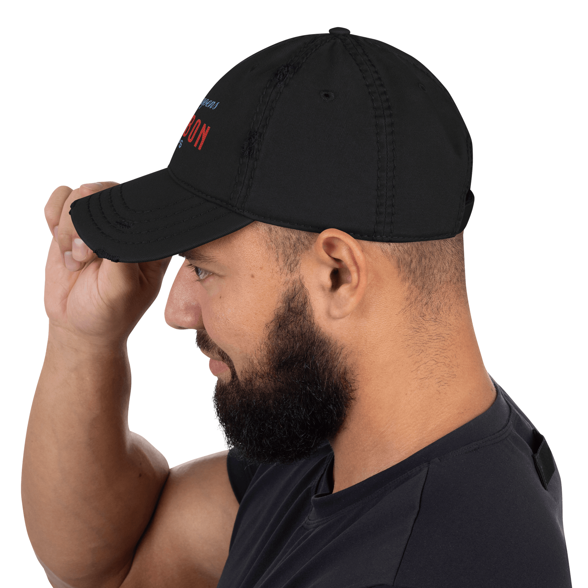 "Life Happens Bourbon Helps" Dad Hat | Fun & Edgy CapAdd flair with our "Life Happens Bourbon Helps" Dad Hat. Perfect for drinking enthusiasts. Distressed style, 100% cotton for comfort & style.