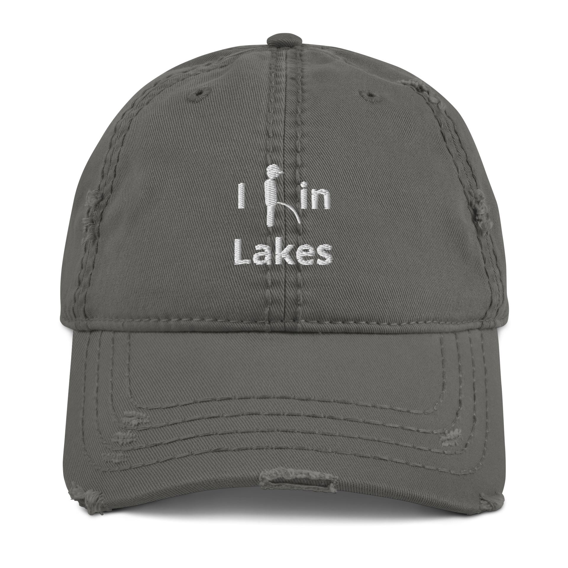 I Pee In Lakes Distressed Dad Hat