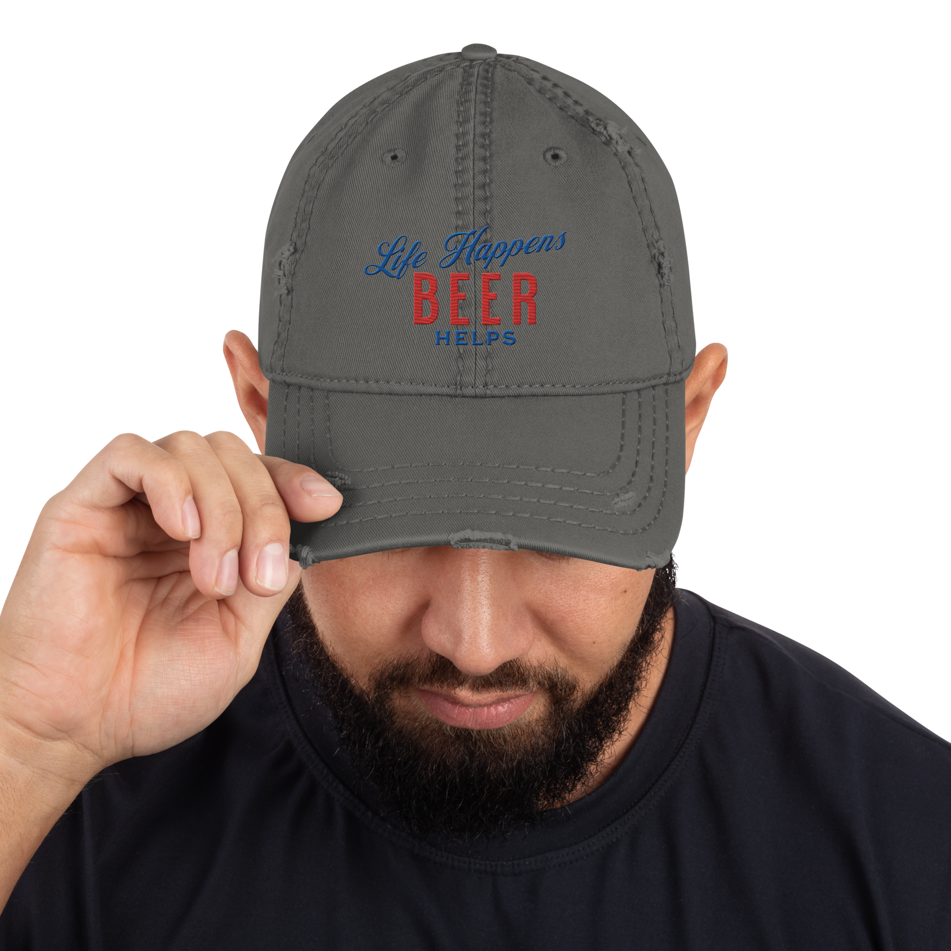 Life Happens Beer Helps Dad Hat - Perfect for Casual Outfits BEER,HAT,MENS,New,UNISEX,WOMENS