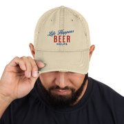 Life Happens Beer Helps Dad Hat - Perfect for Casual Outfits BEER,HAT,MENS,New,UNISEX,WOMENS