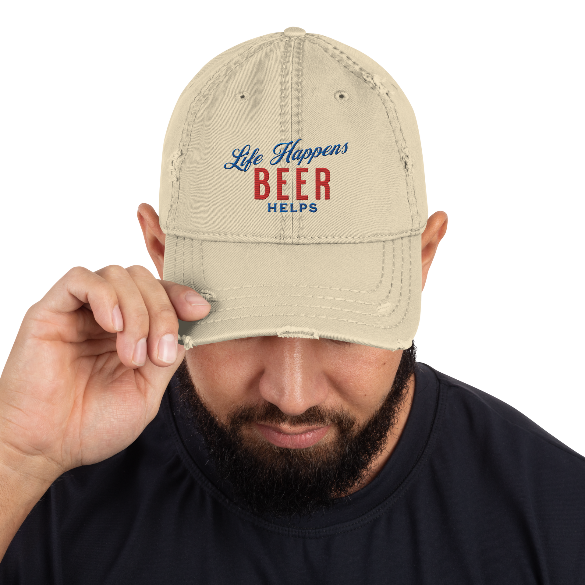 Life Happens Beer Helps Dad Hat - Perfect for Casual Outfits BEER,HAT,MENS,New,UNISEX,WOMENS