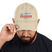 "Life Happens Bourbon Helps" Dad Hat | Fun & Edgy CapAdd flair with our "Life Happens Bourbon Helps" Dad Hat. Perfect for drinking enthusiasts. Distressed style, 100% cotton for comfort & style.