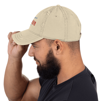 "Life Happens Bourbon Helps" Dad Hat | Fun & Edgy CapAdd flair with our "Life Happens Bourbon Helps" Dad Hat. Perfect for drinking enthusiasts. Distressed style, 100% cotton for comfort & style.