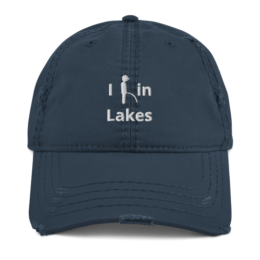 I Pee In Lakes Distressed Dad Hat