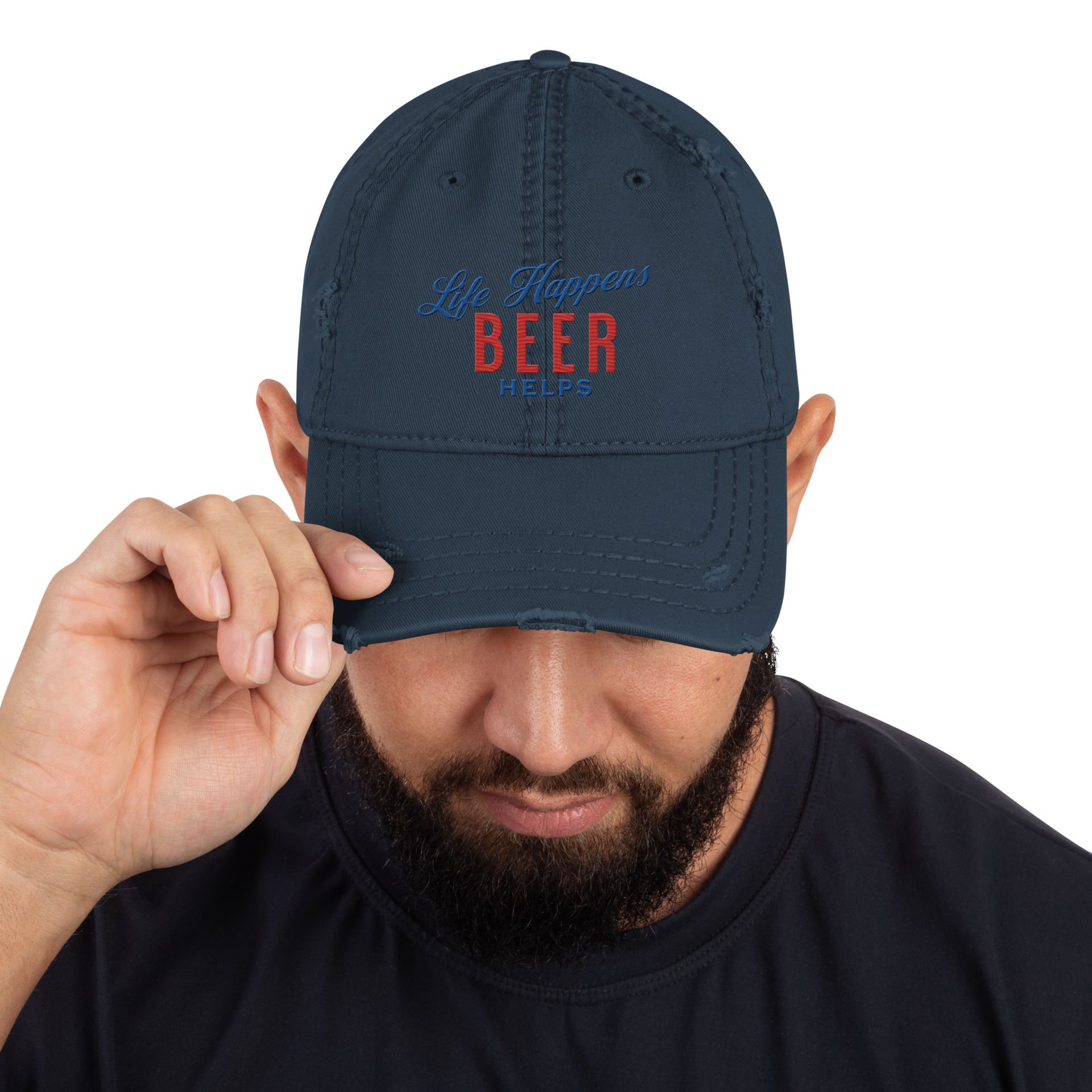 Life Happens Beer Helps Dad Hat - Perfect for Casual Outfits BEER,HAT,MENS,New,UNISEX,WOMENS