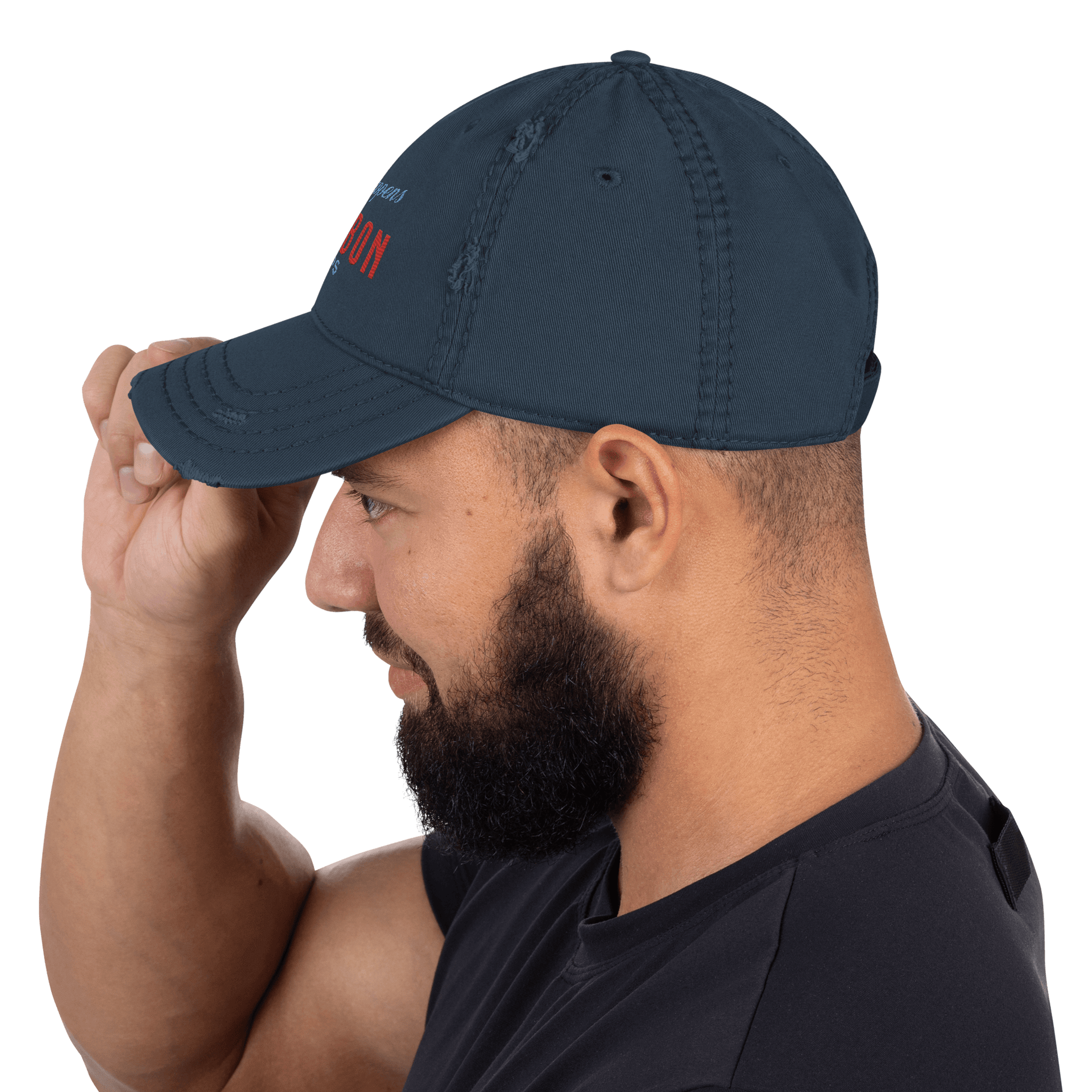 "Life Happens Bourbon Helps" Dad Hat | Fun & Edgy CapAdd flair with our "Life Happens Bourbon Helps" Dad Hat. Perfect for drinking enthusiasts. Distressed style, 100% cotton for comfort & style.