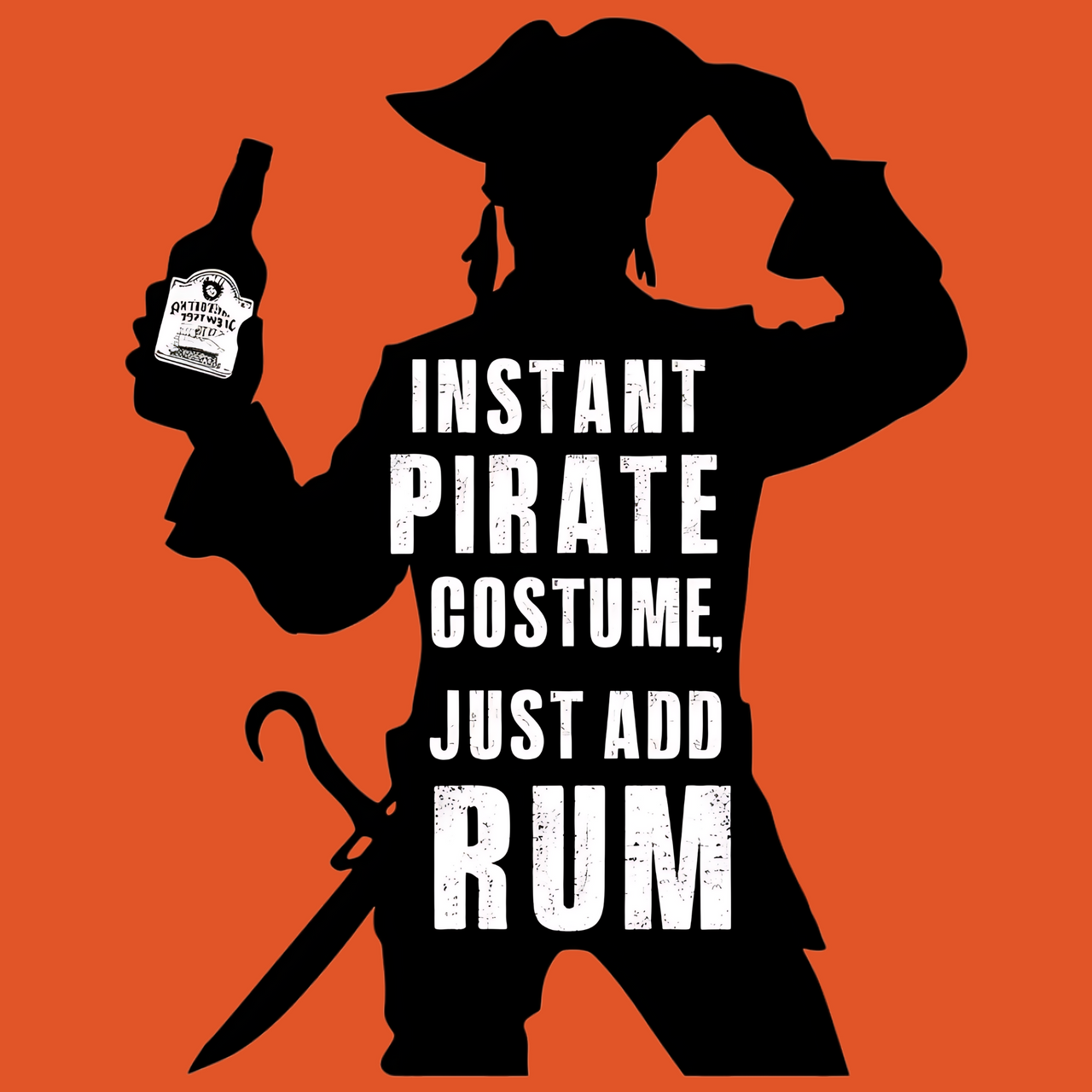 Instant Pirate Costume Just Add Rum Funny Halloween Tee