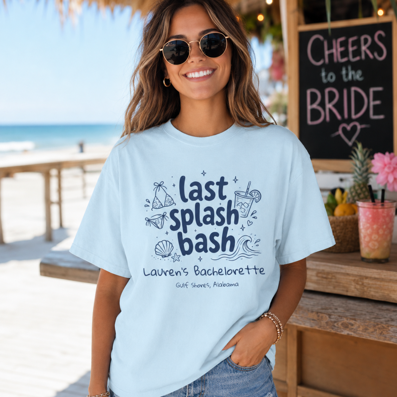 Comfort Colors Last Splash Bash Shirt | Custom Bachelorette Beach Tee