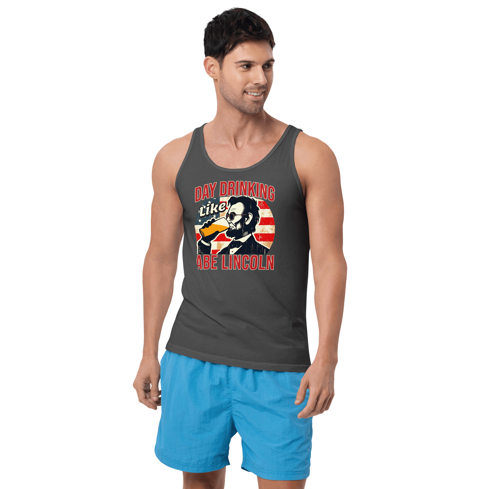 Show your patriotism in style with our Day Drinking Like Abe Lincoln 4th of July tank top. Perfect for BBQs and summer parties with a comfy and iconic design.