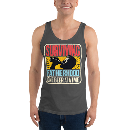 Surviving Fatherhood One Beer at a Time Men's Tank Top