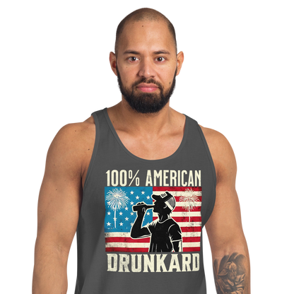 100% American Drunkard Men's 4th of July Tank Top