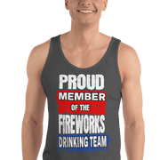 Join the Fireworks Drinking Team with this high-quality, soft tank top made from 100% combed and ringspun cotton. Perfect for a timeless and classic look.