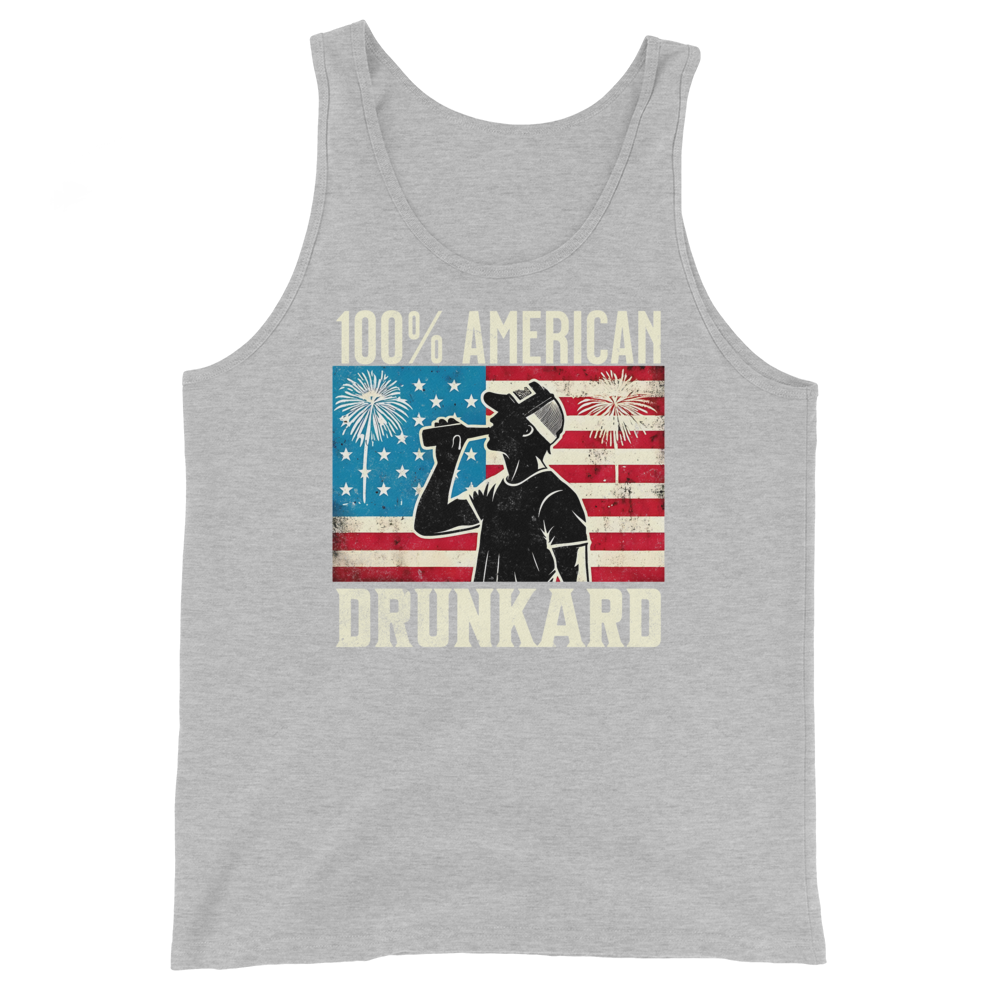 100% American Drunkard Men's 4th of July Tank Top