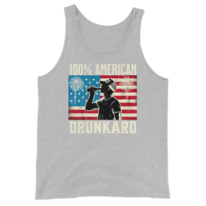 100% American Drunkard Men's 4th of July Tank Top