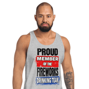 Join the Fireworks Drinking Team with this high-quality, soft tank top made from 100% combed and ringspun cotton. Perfect for a timeless and classic look.