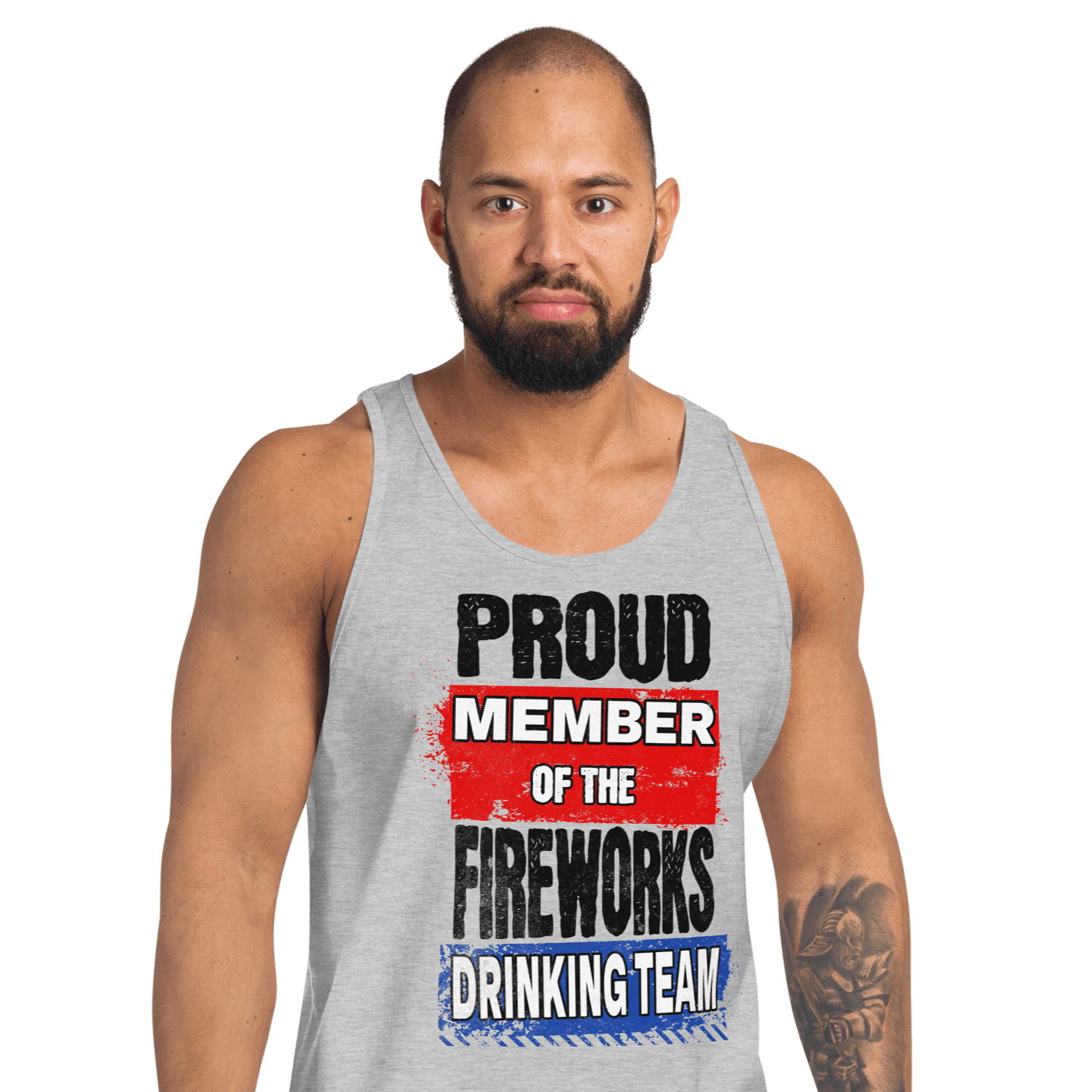 Join the Fireworks Drinking Team with this high-quality, soft tank top made from 100% combed and ringspun cotton. Perfect for a timeless and classic look.