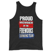 Join the Fireworks Drinking Team with this high-quality, soft tank top made from 100% combed and ringspun cotton. Perfect for a timeless and classic look.