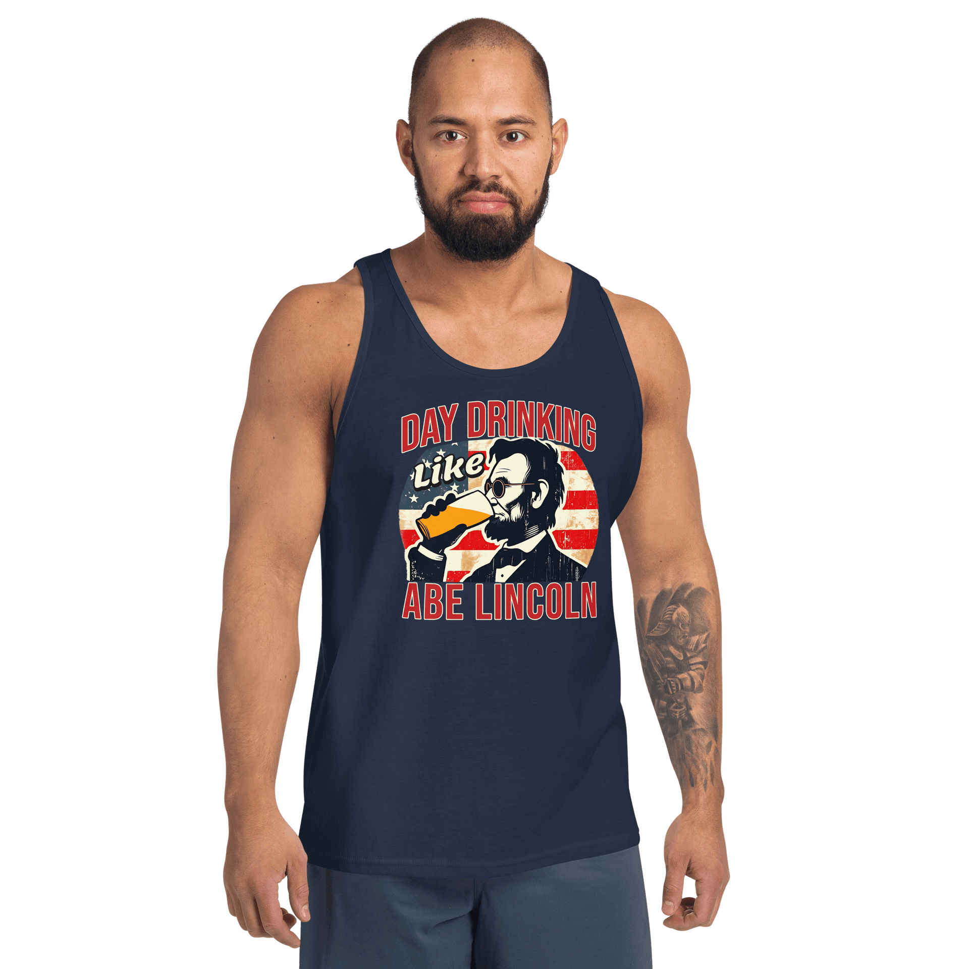 Show your patriotism in style with our Day Drinking Like Abe Lincoln 4th of July tank top. Perfect for BBQs and summer parties with a comfy and iconic design.