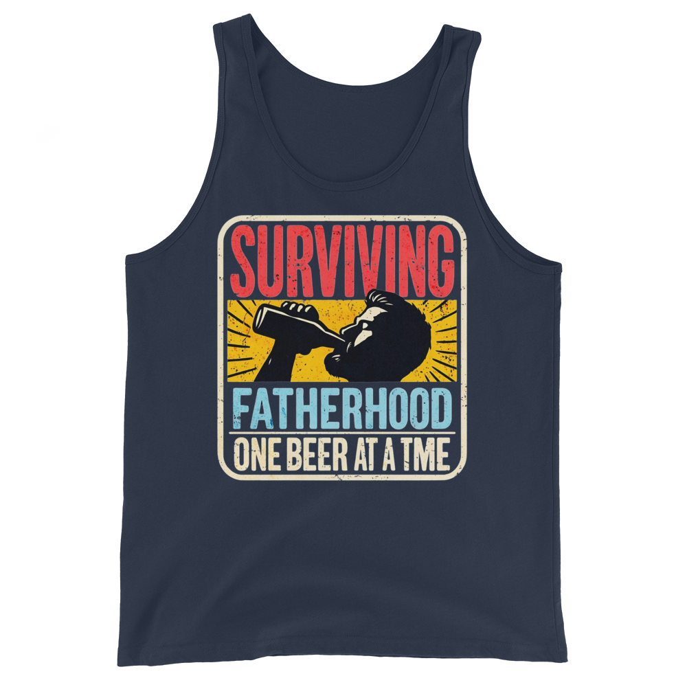 Surviving Fatherhood One Beer at a Time Men's Tank Top