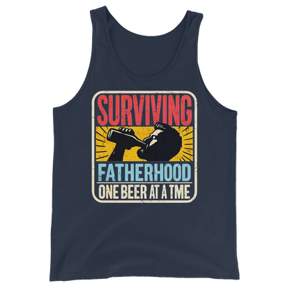 Surviving Fatherhood One Beer at a Time Men's Tank Top