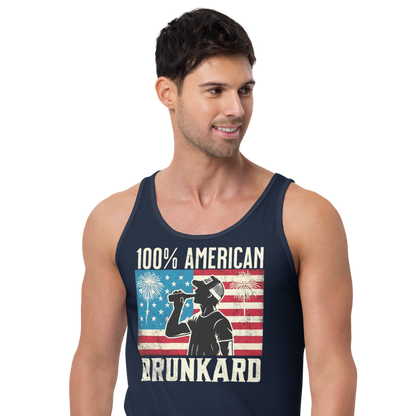 100% American Drunkard Men's 4th of July Tank Top