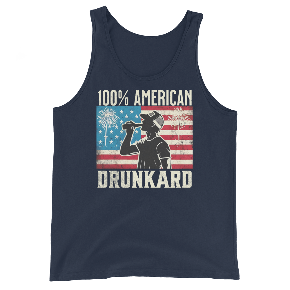 100% American Drunkard Men's 4th of July Tank Top