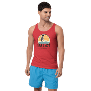 "IPA Lot in Pools" Men's Tank Top: Cool & Comfy Dive into style & laughter with our "IPA Lot in Pools" Men's Tank Top. Perfect combo of humor, beer vibes & comfort for pool days.