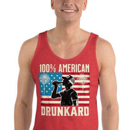 100% American Drunkard Men's 4th of July Tank Top