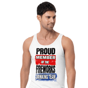 Join the Fireworks Drinking Team with this high-quality, soft tank top made from 100% combed and ringspun cotton. Perfect for a timeless and classic look.