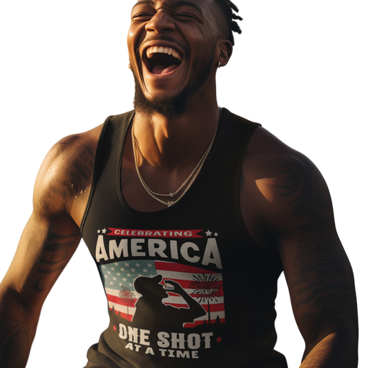 Celebrating America One Shot at a Time 4th of July Tank Top