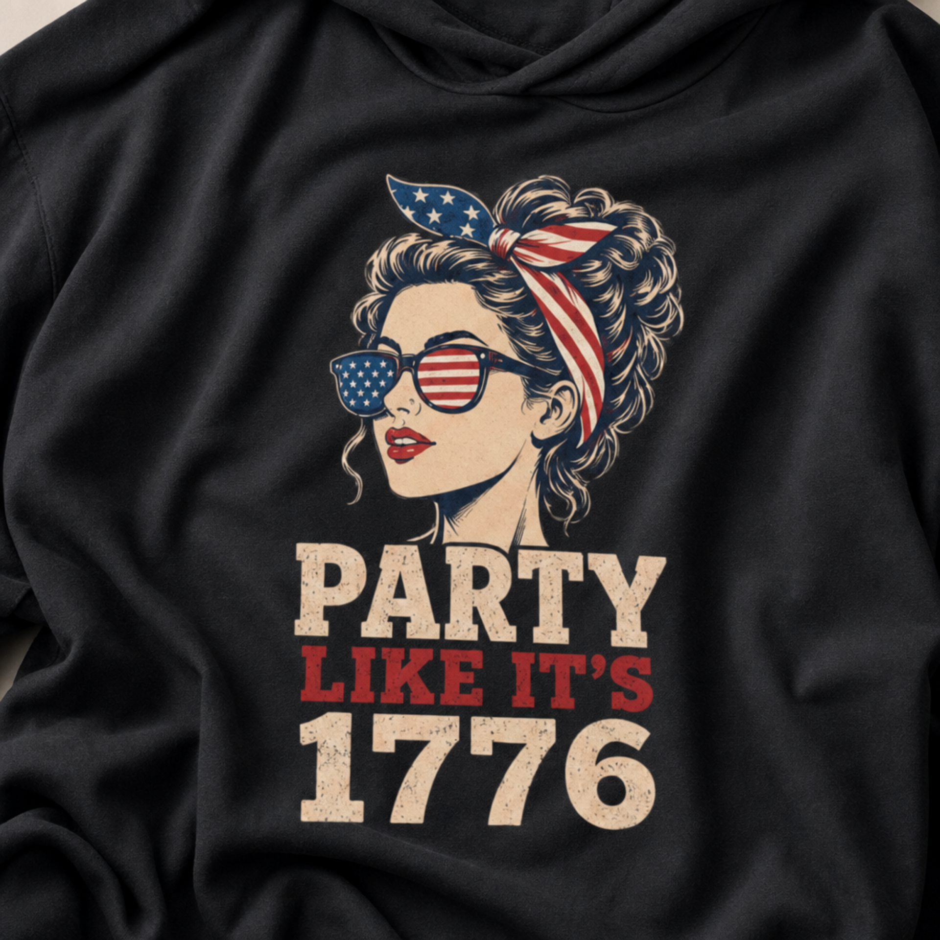 Cute Independence Day lightweight hoodie for women