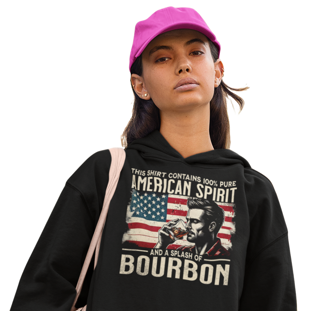 This Shirt Contains 100% American Spirit and a Splash of Bourbon 4th of July Hoodie
