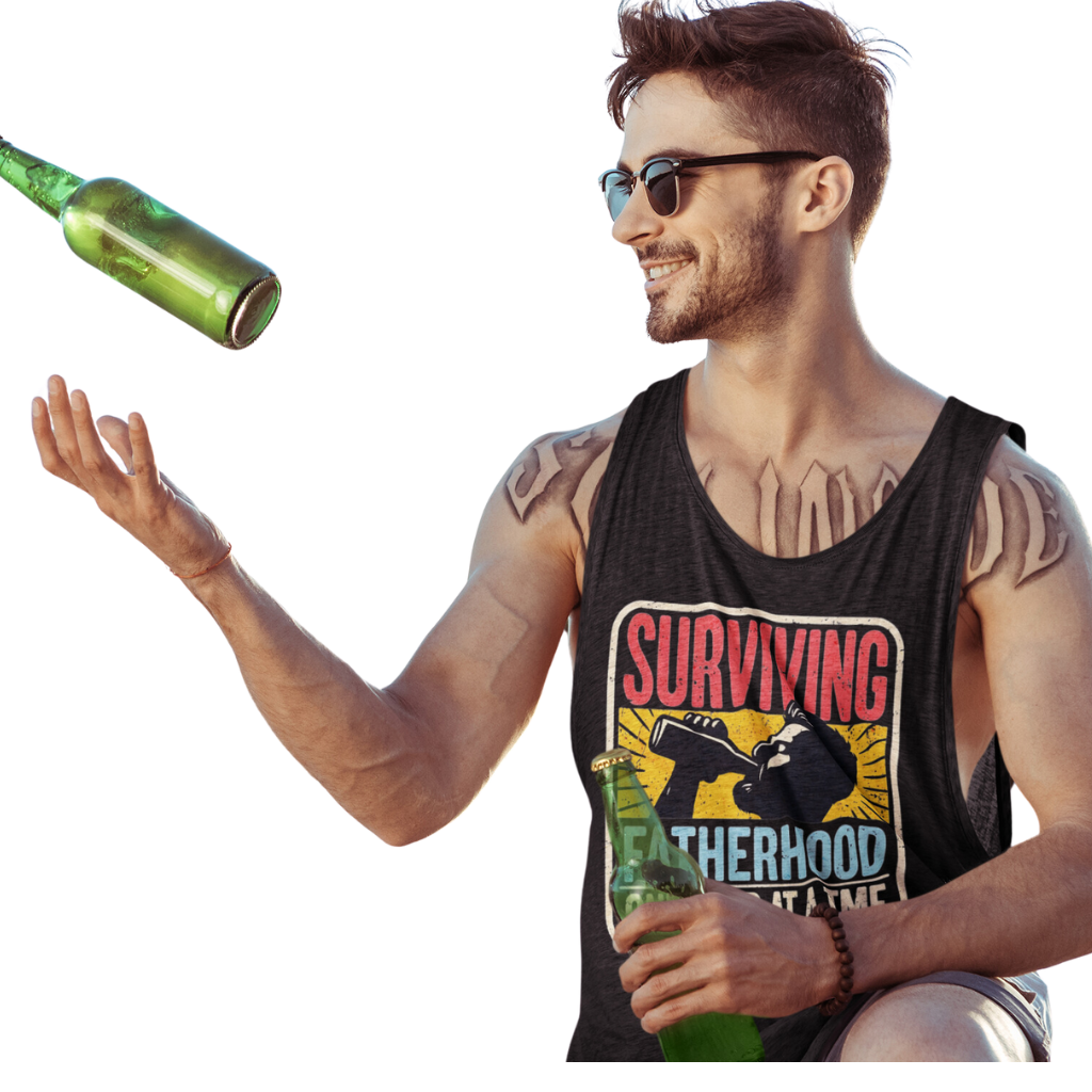 Surviving Fatherhood One Beer at a Time Men's Tank Top