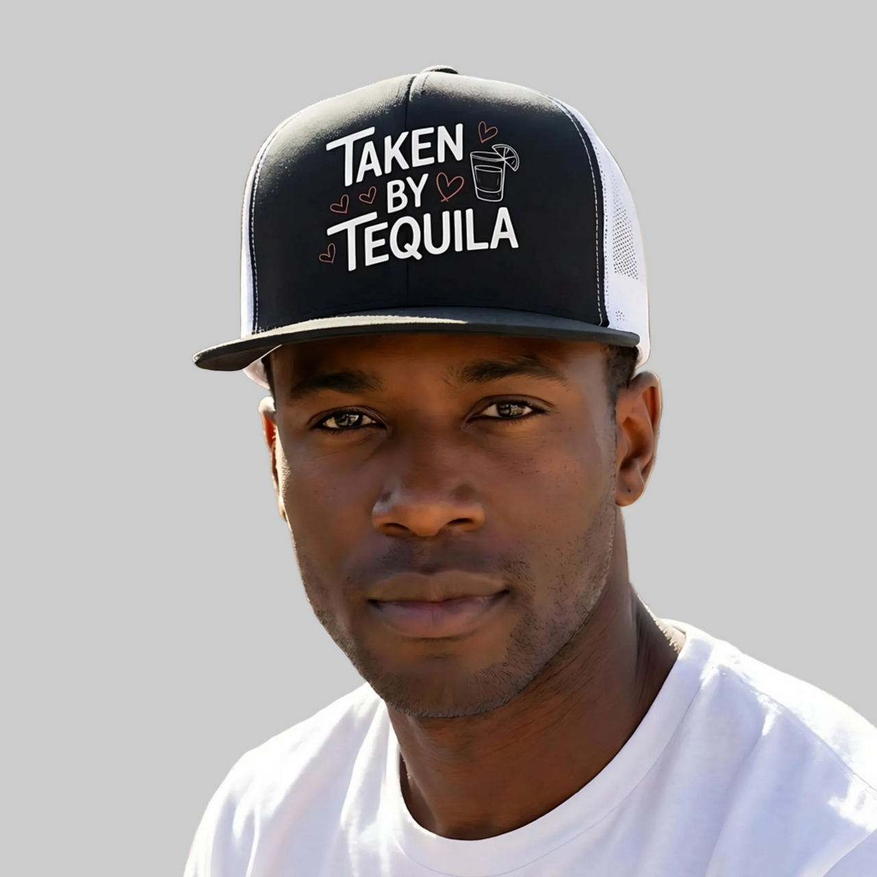 Taken By Tequila - Funny Valentine's Day Trucker Hat - Classic Flat Bill Snapback