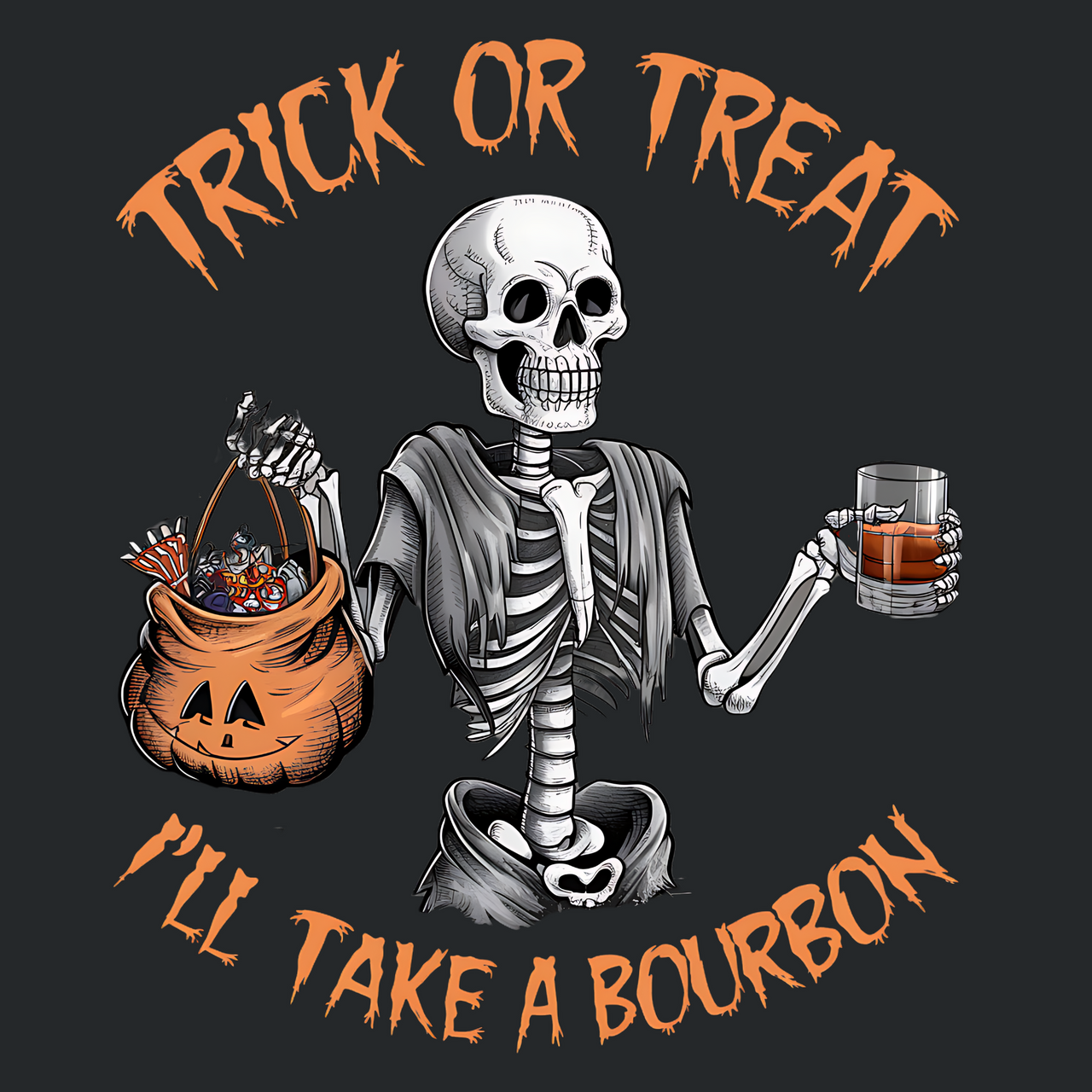 Trick or Treat I'll Take a Bourbon Funny Halloween Tee