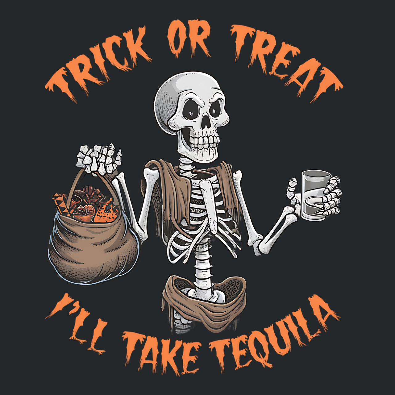 Trick or Treat I'll Take Tequila Funny Halloween Tee
