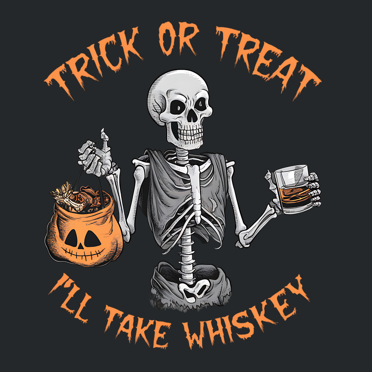 Trick or Treat I'll Take Whiskey Funny Halloween Tee