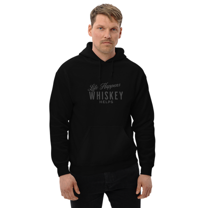 "Life Happens Whiskey Helps Hoodie: Stay Cozy & Stylish" DRINKING,HOODIE,MENS,New,UNISEX,WHISKEY,WOMENS Dayzzed Apparel