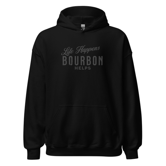 Life Happens Bourbon Helps Hoodie: Cozy & Stylish BOURBON,DRINKING,HOODIE,MENS,New,UNISEX,WOMENS Dayzzed Apparel