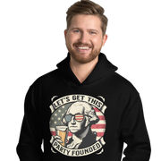 Celebrate Independence Day with our George Washington beer hoodie. Perfect for 4th of July, cool nights, and casual outings. High-quality and patriotic.