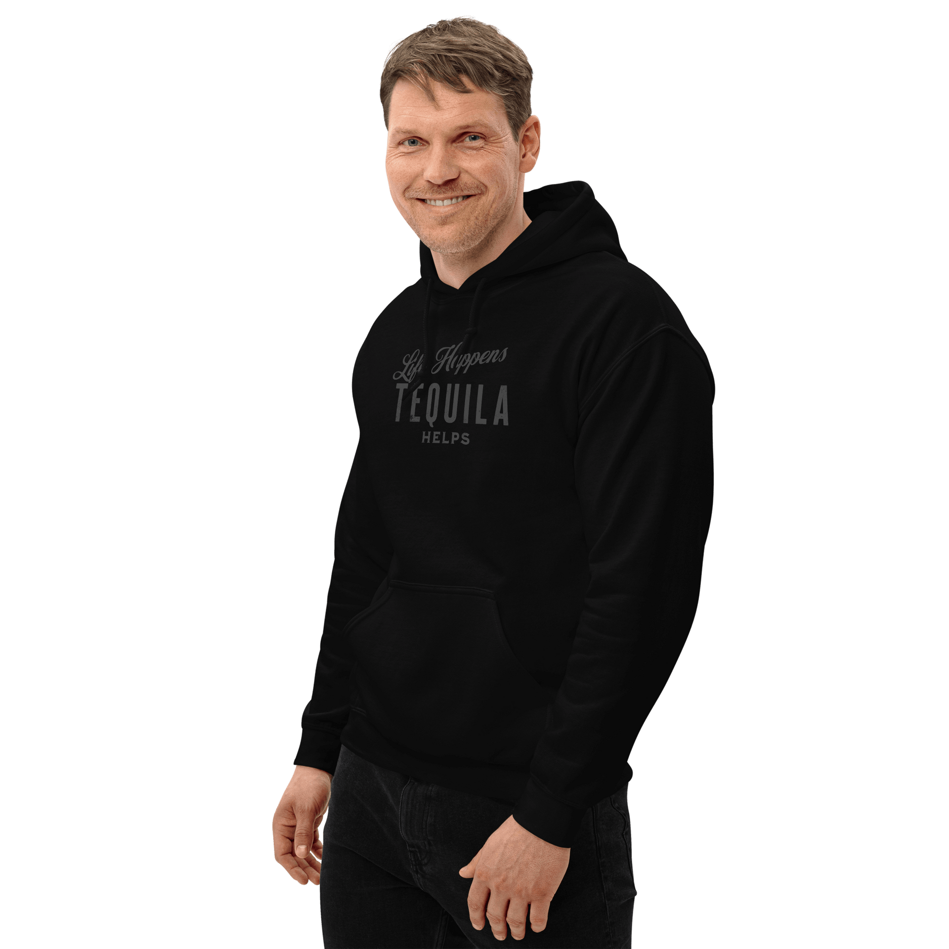 Life Happens Tequila Helps Hoodie - Cozy & Stylish Comfort DRINKING,HOODIE,MENS,New,TEQUILA,UNISEX,WOMENS Dayzzed Apparel