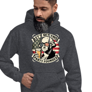 Celebrate Independence Day with our George Washington beer hoodie. Perfect for 4th of July, cool nights, and casual outings. High-quality and patriotic.