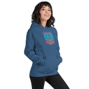 Cozy hoodie with "Weekend Forecast: Boating with a Chance of Drinking" in bright blue, pink, and green colors, perfect for chilly boating days.