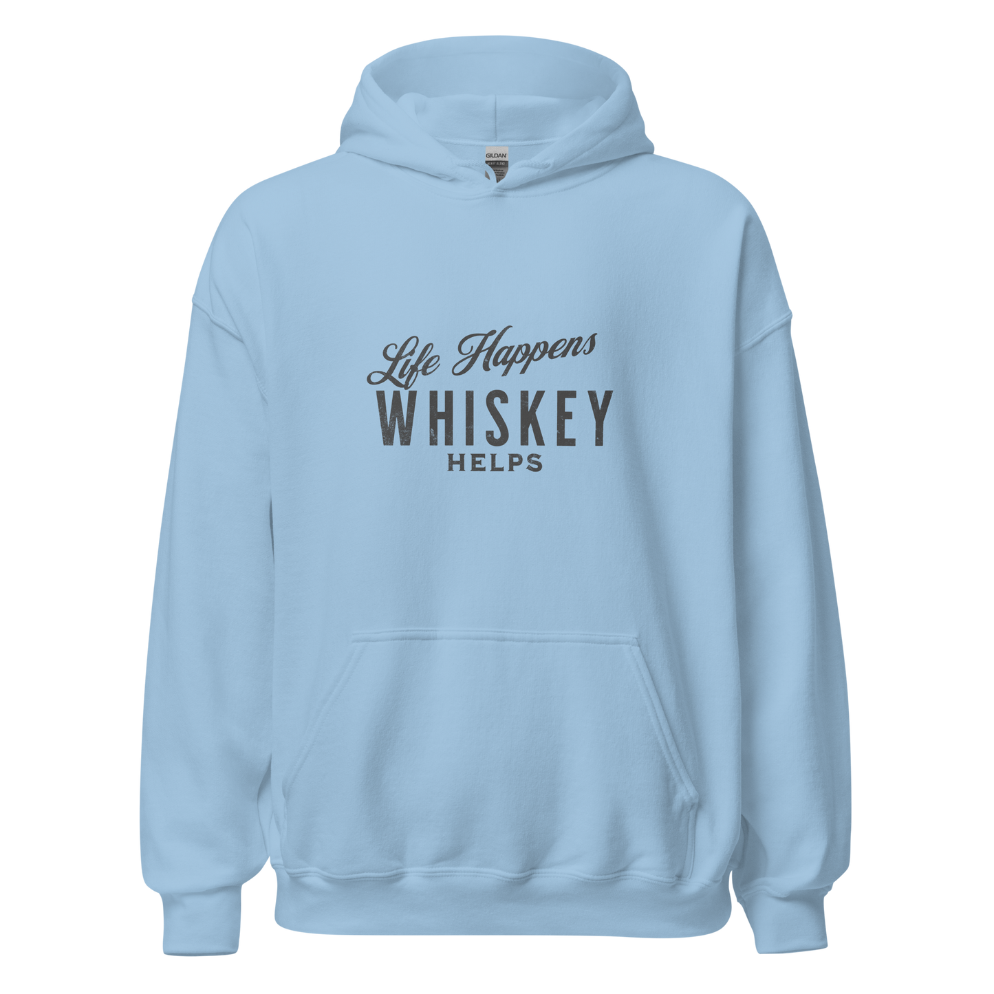 "Life Happens Whiskey Helps Hoodie: Stay Cozy & Stylish" DRINKING,HOODIE,MENS,New,UNISEX,WHISKEY,WOMENS Dayzzed Apparel