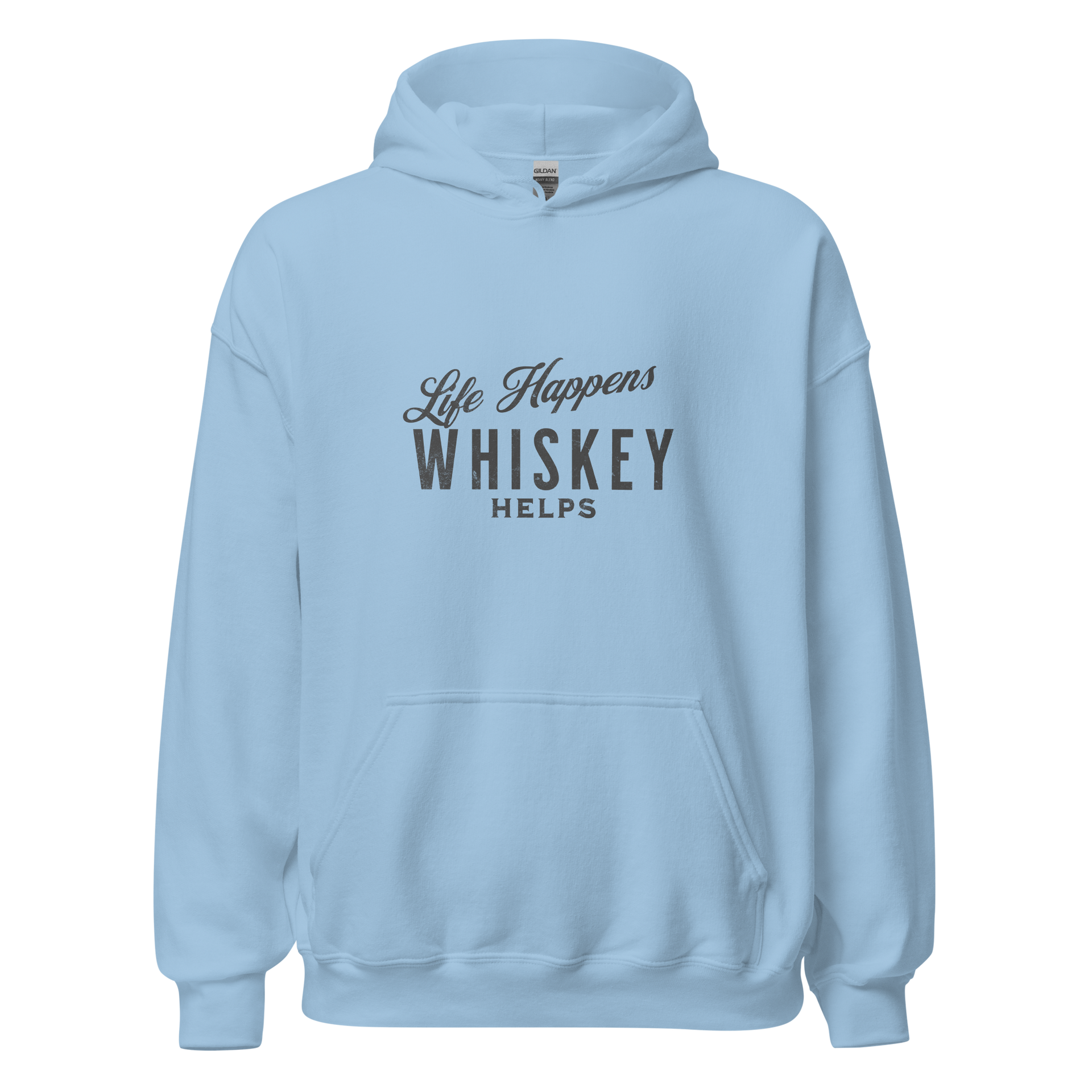 "Life Happens Whiskey Helps Hoodie: Stay Cozy & Stylish" DRINKING,HOODIE,MENS,New,UNISEX,WHISKEY,WOMENS Dayzzed Apparel